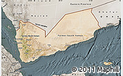 Satellite Map of Yemen, semi-desaturated