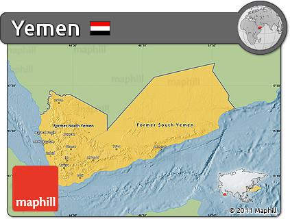 Savanna Style Map of Yemen, single color outside