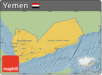 Savanna Style Map of Yemen, single color outside