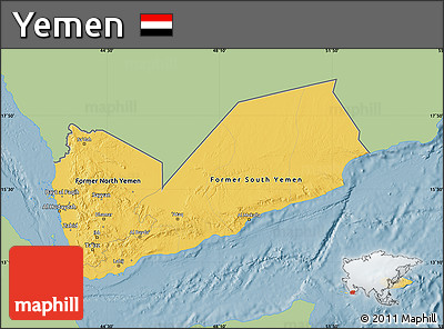 Savanna Style Map of Yemen, single color outside