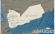 Shaded Relief Map of Yemen, darken