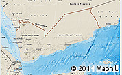 Shaded Relief Map of Yemen, semi-desaturated, land only