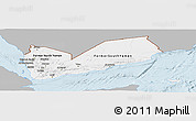 Gray Panoramic Map of Yemen, single color outside