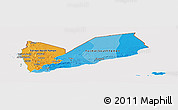 Political Panoramic Map of Yemen, cropped outside