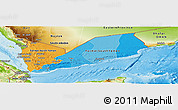 Political Panoramic Map of Yemen, physical outside