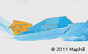 Political Panoramic Map of Yemen, single color outside