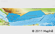 Political Shades Panoramic Map of Yemen, physical outside