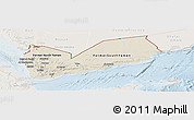 Shaded Relief Panoramic Map of Yemen, lighten