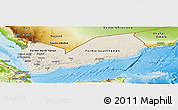 Shaded Relief Panoramic Map of Yemen, physical outside