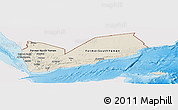 Shaded Relief Panoramic Map of Yemen, single color outside