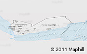 Silver Style Panoramic Map of Yemen, single color outside