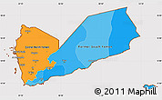 Political Simple Map of Yemen, cropped outside