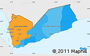 Political Simple Map of Yemen, single color outside