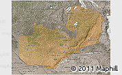 Satellite 3D Map of Zambia, semi-desaturated