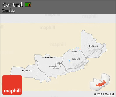 Classic Style 3D Map of Central, single color outside