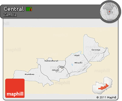 Classic Style 3D Map of Central, single color outside