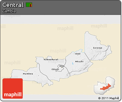 Classic Style 3D Map of Central, single color outside