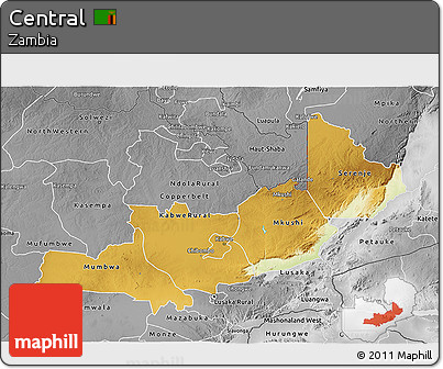 Physical 3D Map of Central, desaturated