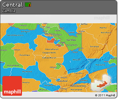 Political 3D Map of Central