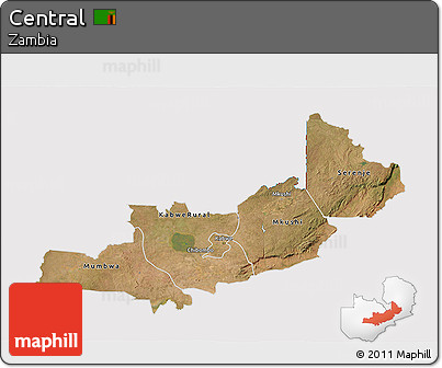 Satellite 3D Map of Central, cropped outside