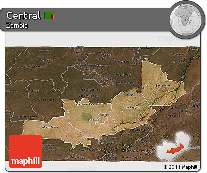 Satellite 3D Map of Central, darken