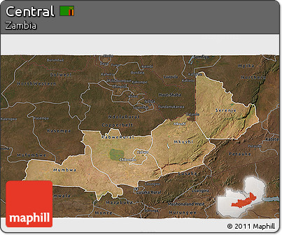 Satellite 3D Map of Central, darken