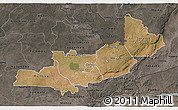 Satellite 3D Map of Central, darken, semi-desaturated