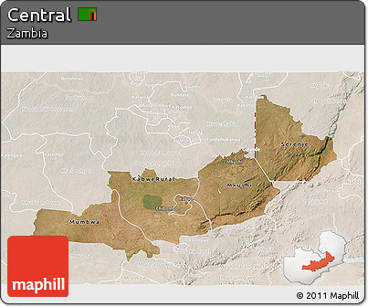 Satellite 3D Map of Central, lighten