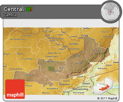 Satellite 3D Map of Central, physical outside