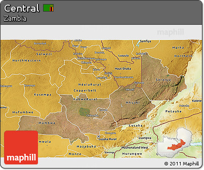 Satellite 3D Map of Central, physical outside
