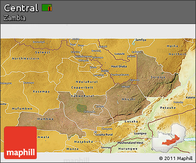 Satellite 3D Map of Central, physical outside