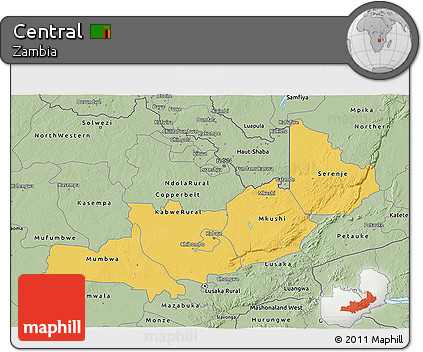 Savanna Style 3D Map of Central
