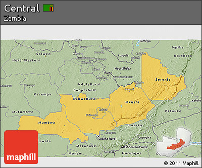 Savanna Style 3D Map of Central