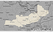 Shaded Relief 3D Map of Central, darken, desaturated
