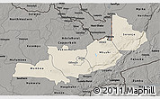 Shaded Relief 3D Map of Central, darken, semi-desaturated