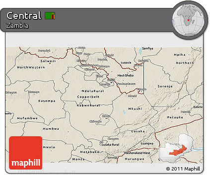 Shaded Relief 3D Map of Central