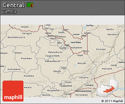 Shaded Relief 3D Map of Central
