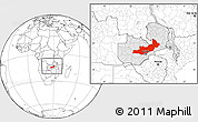 Blank Location Map of Central, highlighted country, within the entire country
