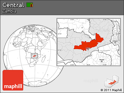 Blank Location Map of Central, highlighted country