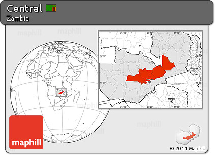 Blank Location Map of Central, highlighted country