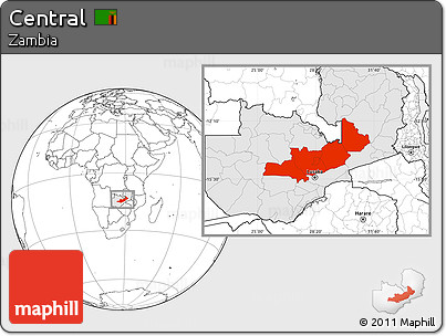 Blank Location Map of Central, highlighted country