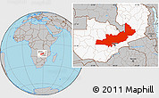 Gray Location Map of Central, highlighted country