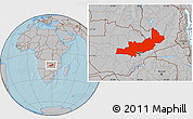Gray Location Map of Central, hill shading