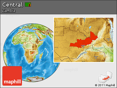 Physical Location Map of Central