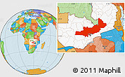 Political Location Map of Central, highlighted country