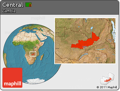 Satellite Location Map of Central