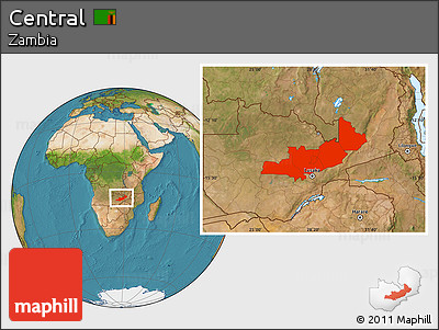 Satellite Location Map of Central