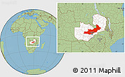 Savanna Style Location Map of Central, highlighted country, within the entire country