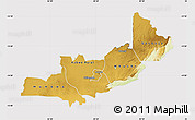 Physical Map of Central, cropped outside