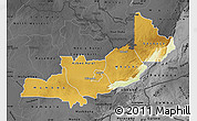 Physical Map of Central, darken, desaturated